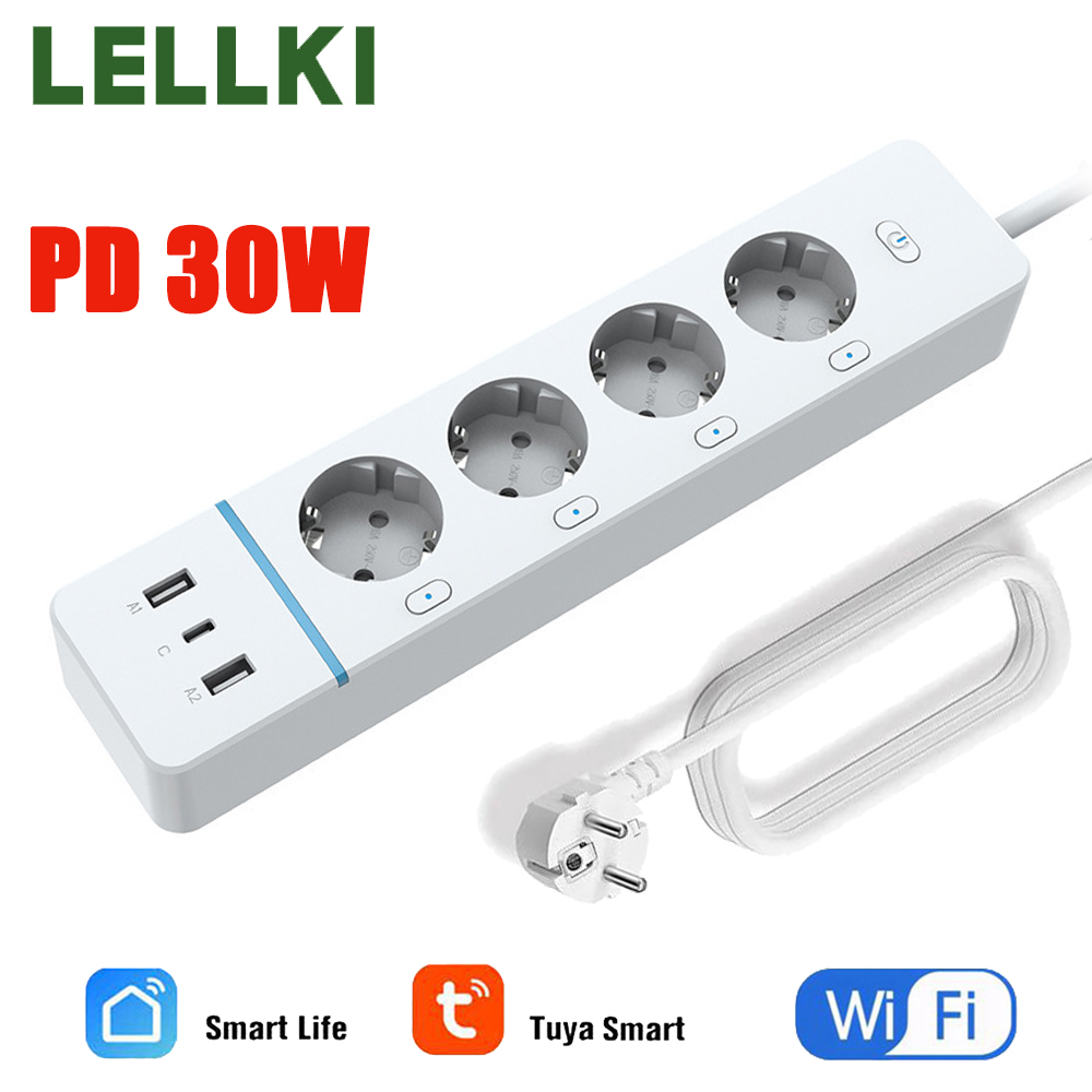 Smart Energy Monitor - مقبس واي فاي LELLKI 2A1C PD30W