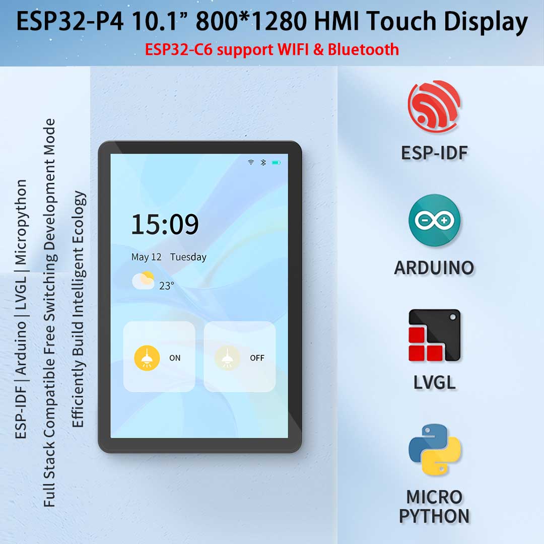 ESP32-P4 10.1 بوصة 800*1280 IP - مراجعة Smart Home Arduino وسعره