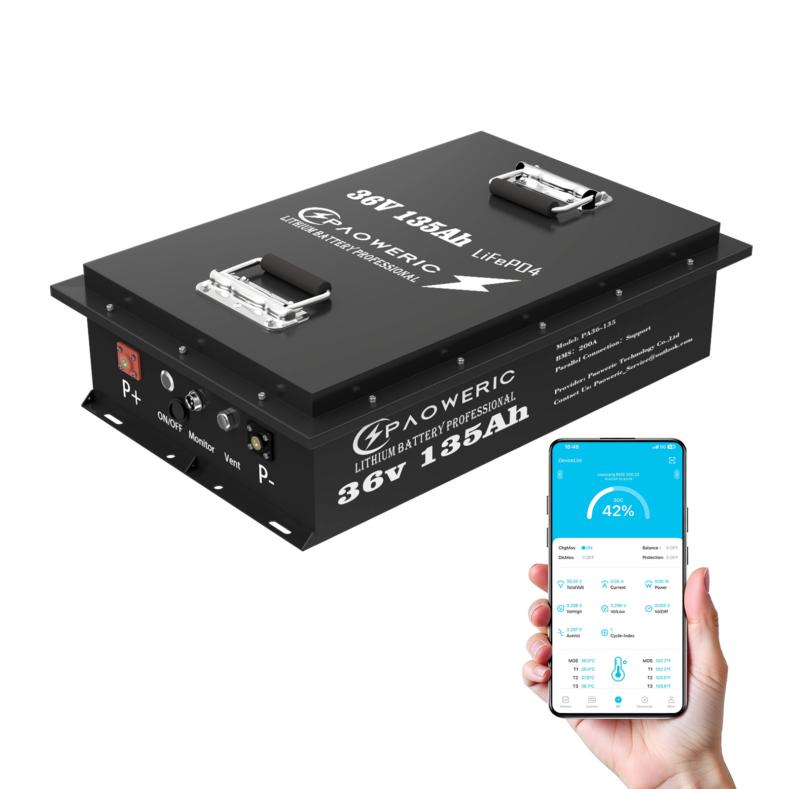 بطارية PAOWERIC 36V 135Ah من ن - مراجعة Smart Energy Monitor وسعره