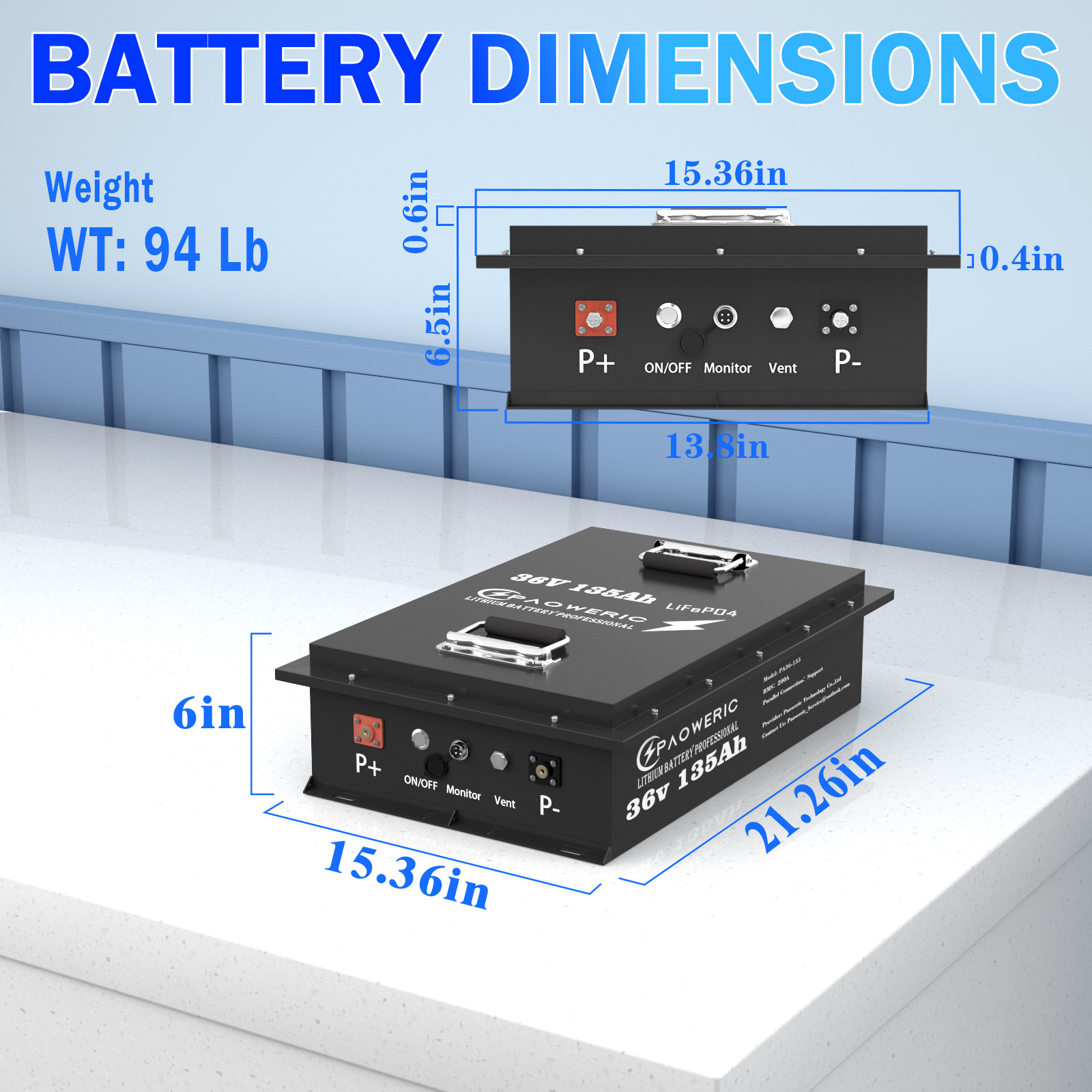 بطارية PAOWERIC 36V 135Ah من ن - مراجعة Smart Energy Monitor وسعره