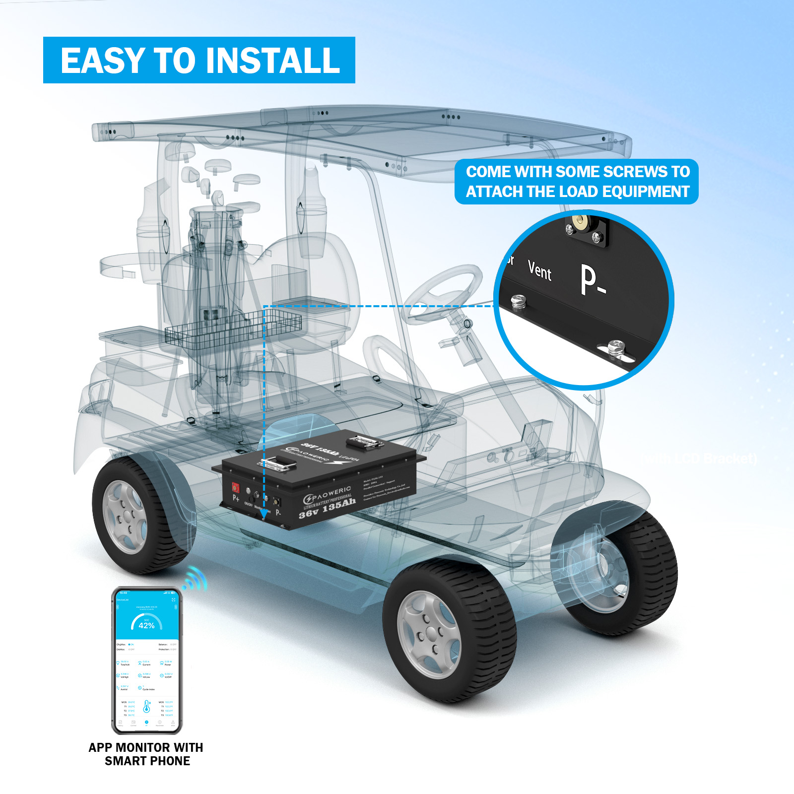بطارية PAOWERIC 36V 135Ah من ن - مراجعة Smart Energy Monitor وسعره